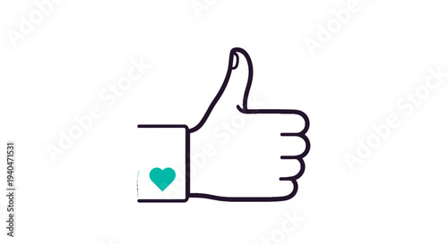 Hand Giving Thumbs Up with Heart.