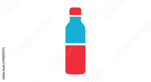 Red and Blue Plastic Water Bottle.