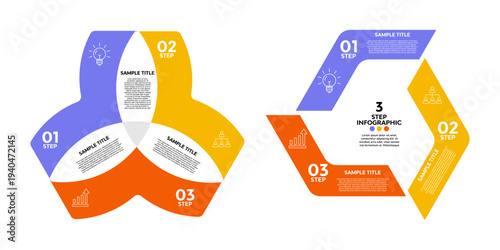 Vector triangle element for infographic set. Template for cycling diagram, graph, presentation. Business concept with 3 options, parts, steps or processes.