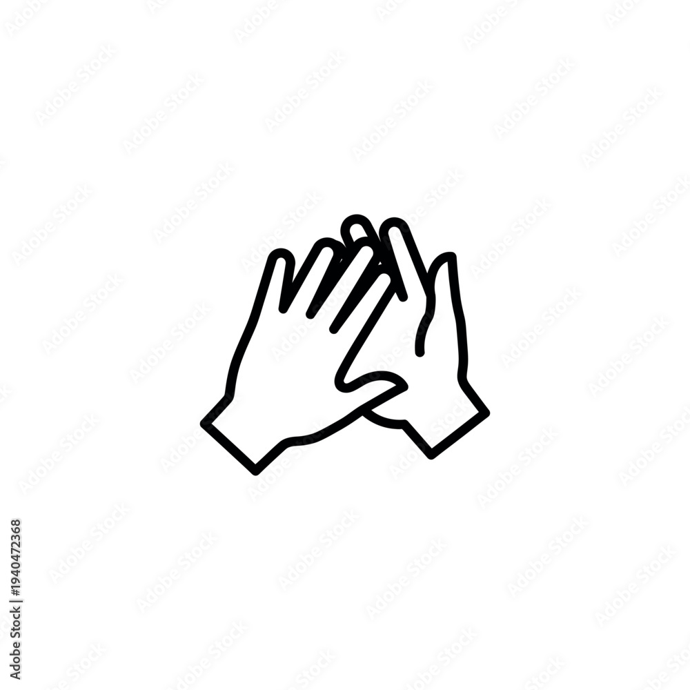Obraz premium Two Hands High Five Gesture Illustration.