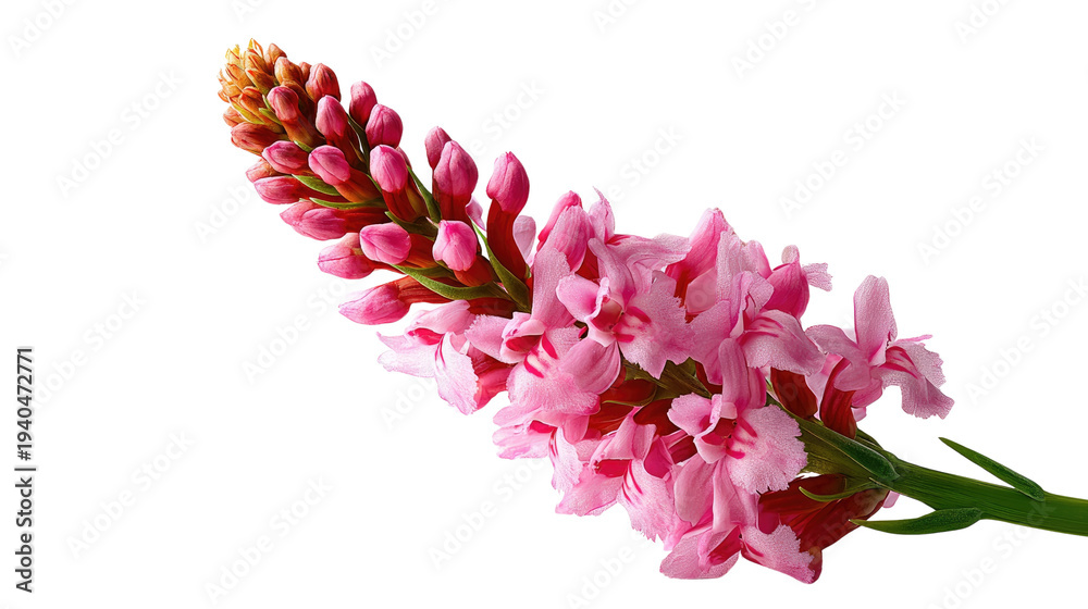 Fototapeta premium Pink Flower Blooming: A delicate pink flower with intricate petals and vibrant hues thrives, showcasing the ephemeral beauty of nature. 