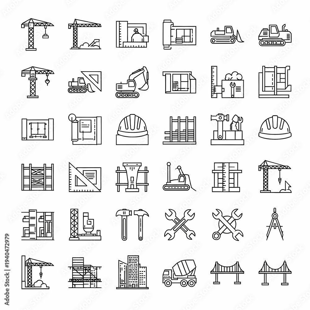 Fototapeta premium Set of vector icons for web design including business home shopping and internet symbols
