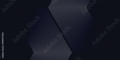 Abstract dark blue background with minimal thin zig-zag geometric lines eps10