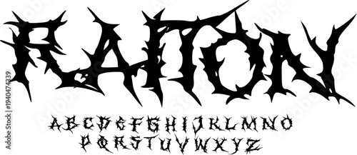 Extreme Spiky Display Font Alphabet – Aggressive Thorn Gothic Decorative Typeface for Metal Band Logos, Horror Branding, Album Covers, Posters, Merchandise, and Dark Fantasy Typography Projects