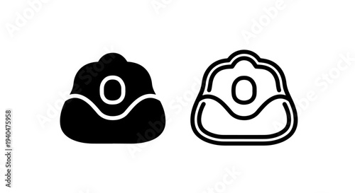 Hard hat icon: black silhouette and outline for safety