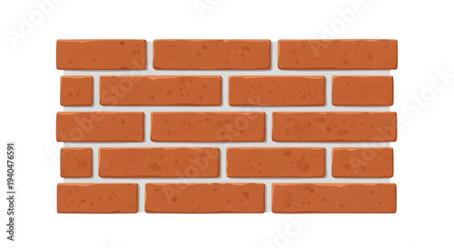 Vibrant red brick wall pattern illustration showcasing classic masonry texture, ideal for architectural backgrounds, construction design elements, and building material concepts