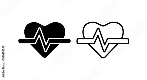 Heartbeat ekg line icon symbol for health and medical care