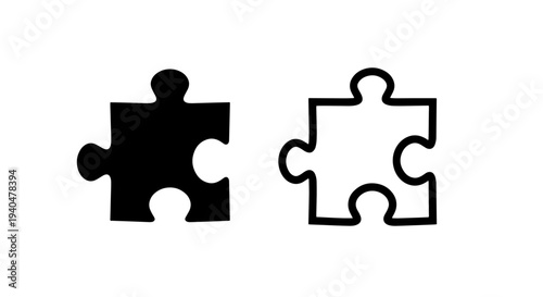 Puzzle piece icon, interlocking, symbolizing solution and connection