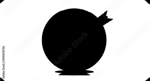 Pigeon bird silhouette with black feathers and small beak featuring urban, nature, animal with city and wing elements