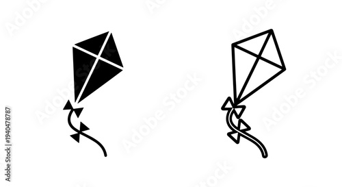 Kite icon - flying with streamer