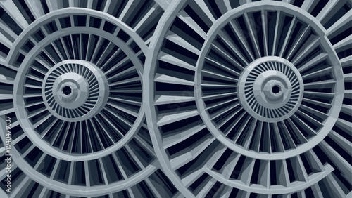 Futuristic metallic gear pattern with intricate circular design