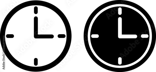 Modern clock icons for time management and scheduling