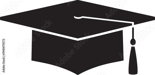 Minimalist Graduation Cap Icon on a transparent background