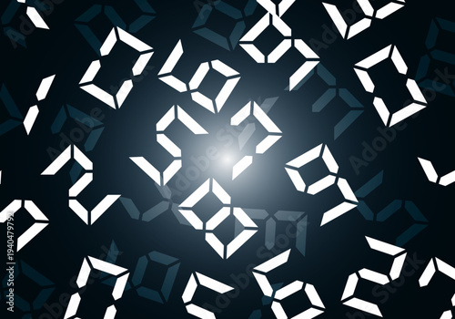 散りばめられたデジタルな数字の背景素材