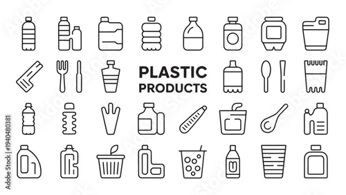   
Plastic products and household icons
