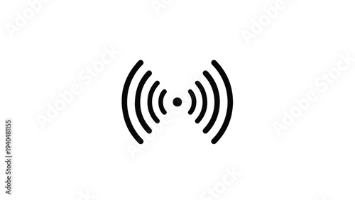 Simple black sound wave icon on a white background with a minimalist design.