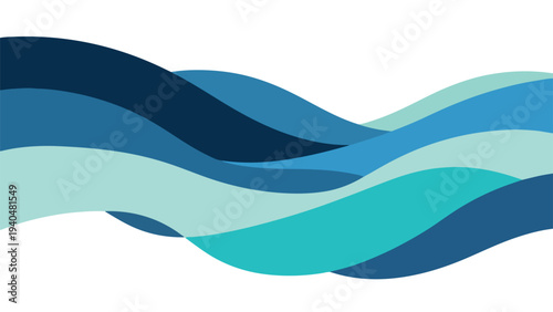 Abstract graphic design of wavy blue lines on a white background with a minimalist aesthetic and calming color palette.