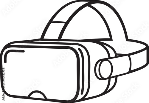 Virtual Reality Headset Illustration on a transparent background