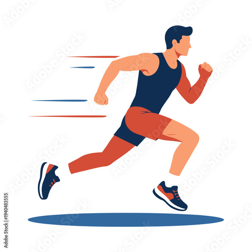 Athlete running swiftly in a dynamic pose