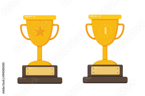 Golden trophy cup award symbol of victory success championship achievement