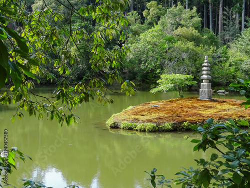 Fotografie Gardens of Kinkaku-ji Temple or Golden Pavilion, in Kyoto