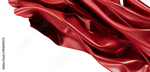 Luxurious red silk fabric, ...