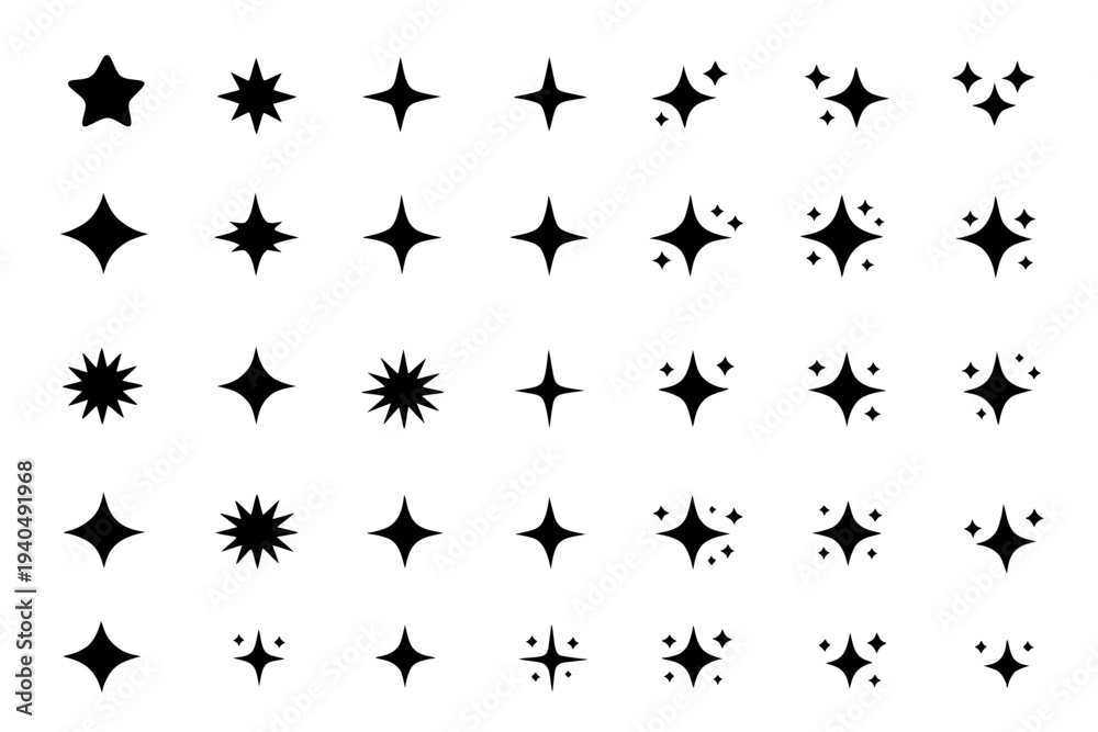 Fototapeta premium Simple Black Star Collection