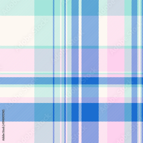 Customized background seamless textile, usa check fabric pattern. Simplicity tartan plaid vector texture in light and sea shell colors.