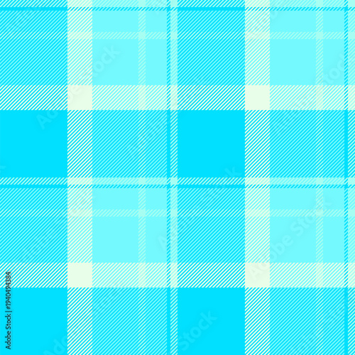 Old-fashioned plaid tartan vector, arabic fabric seamless pattern. Father check background textile texture in bright and cyan colors.