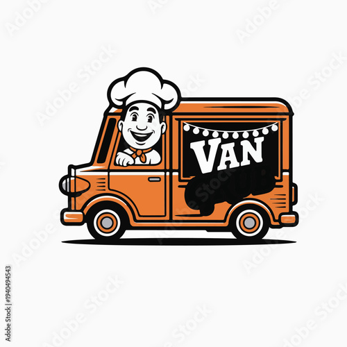 Orange and black food van