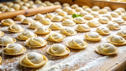 dumplings on a wooden board