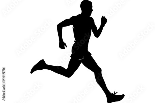 Dynamic Runner Silhouette in Motion