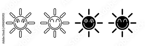 Sun icon in cartoonish style.