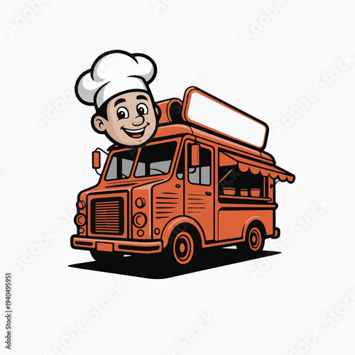 Orange and black food van