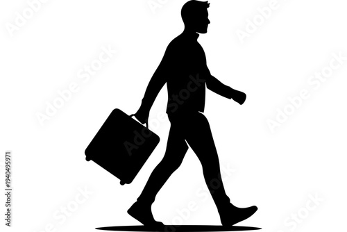 Business Professional Walking with Briefcase