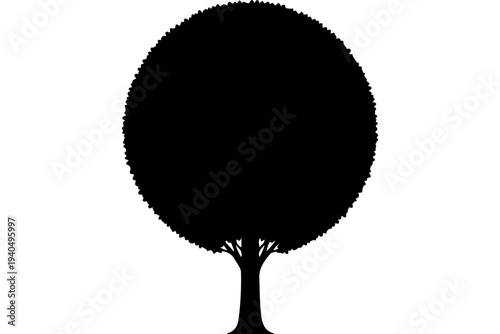Minimalist Black Tree Silhouette Vector Art