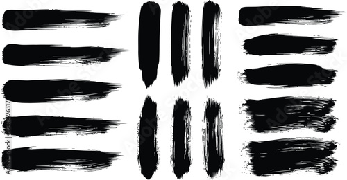 A collection of black brush strokes on a white background