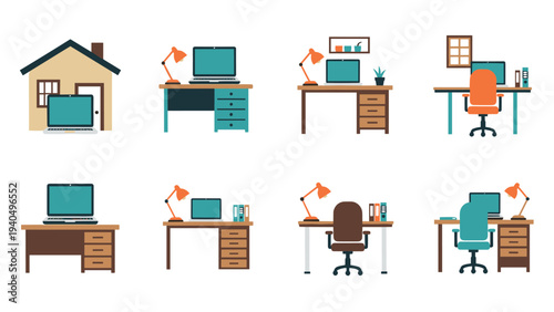 Home office workspace setups: cozy and functional desk arrangements