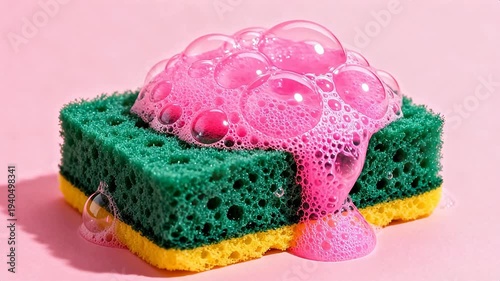 Sponge with Pink Bubbles