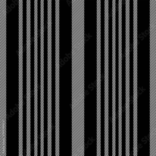 Vouch fabric stripe vertical, british textile lines pattern. Sillow background seamless texture vector in black and white colors.