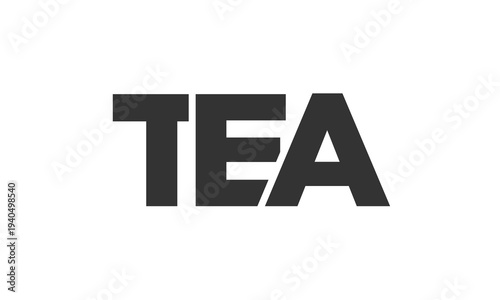 TEA logo design template with strong and modern bold text. Initial based vector logotype featuring simple and minimal typography. Trendy company identity.