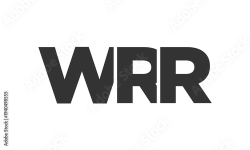 WRR logo design template with strong and modern bold text. Initial based vector logotype featuring simple and minimal typography. Trendy company identity.
