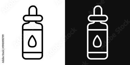 Serum icons set in black and white thin line stroke