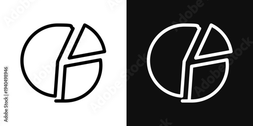 Statistics icons set in black and white thin line stroke