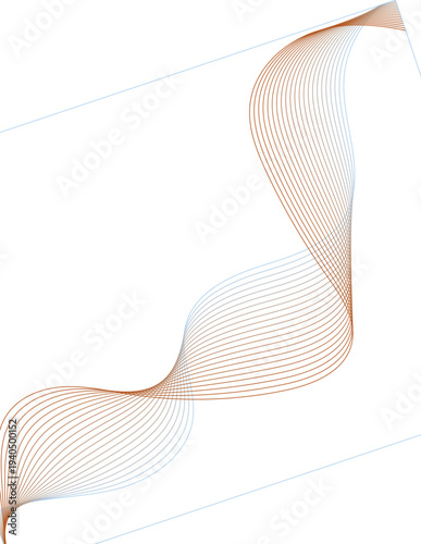 Abstract Minimal Wave Lines Background with Orange and Blue Flowing Curves for Modern Design.