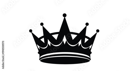 A regal black crown design with ornate detailing a striking silhouette