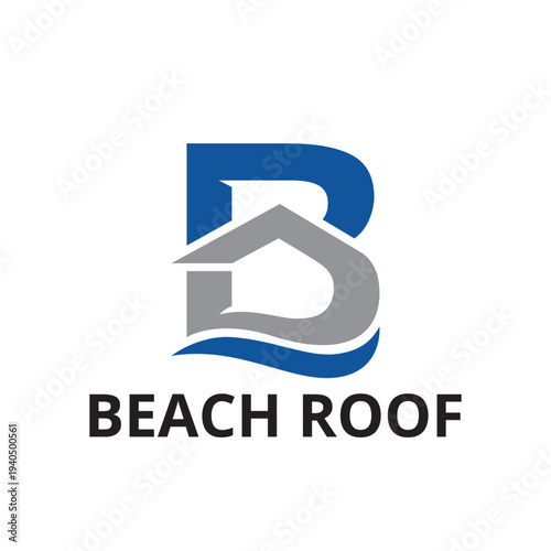 Creative Negative Space B Beach Roof Logo