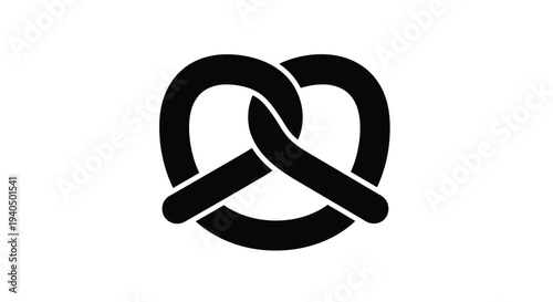 A black silhouette of a traditional pretzel shape silhouette