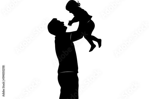 Father Lifting Child Silhouette