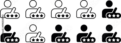 A collection of 10 human icons with varying checkmark and color combinations